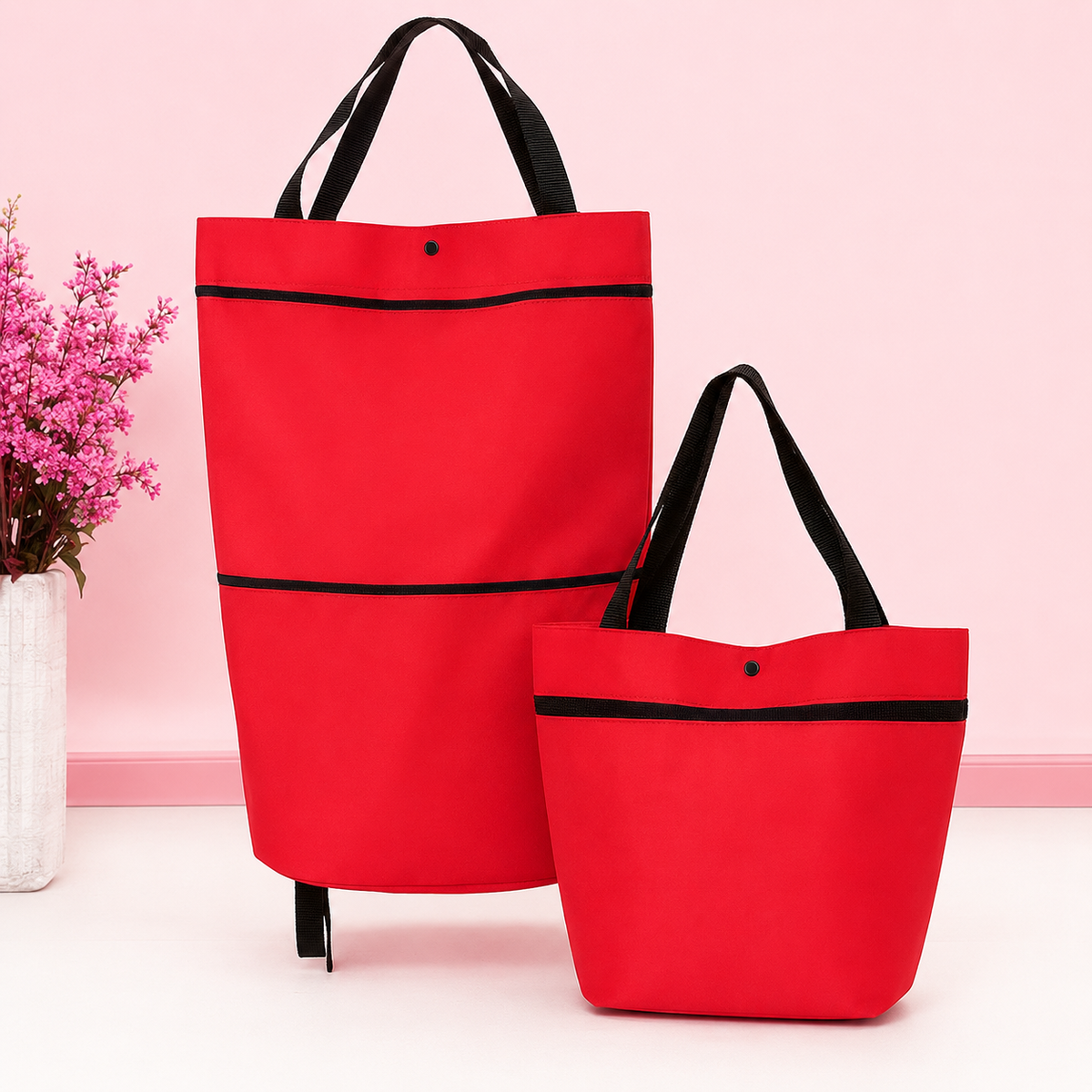 đ 50% RABATT NU! đ§ł 2âiâ1 HopfĂ€llbar Shoppingvagn â Stor Kapacitet & Slitstarkt Oxford-tyg â Perfekt för Matbutik, Marknad, Camping & Resor đż