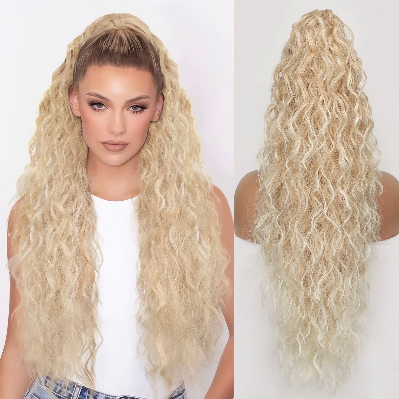 💕LETZTER TAG DER AKTION - 50 % RABATT💕Lockige, gewellte Frizz-Haarverlängerung mit Pferdeschwanz