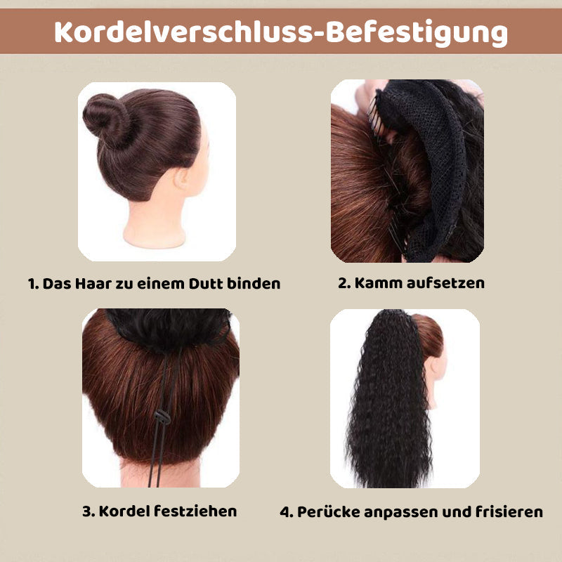 💕LETZTER TAG DER AKTION - 50 % RABATT💕Lockige, gewellte Frizz-Haarverlängerung mit Pferdeschwanz