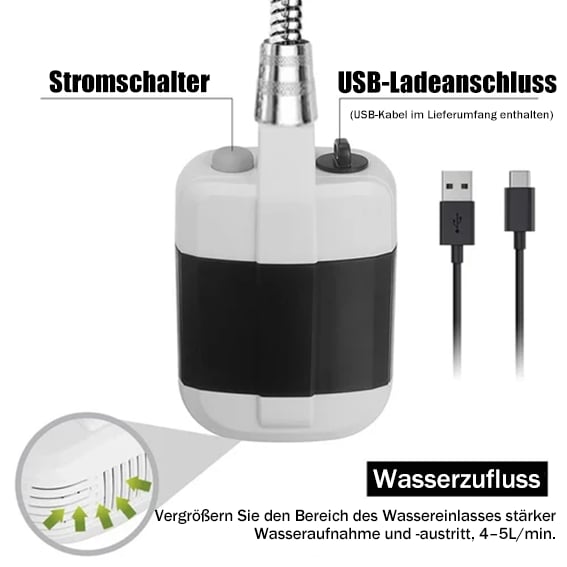 đżTragbare Campingdusche Mit Einstellbarem Durchfluss âšFĂŒr Einfaches Und Bequemes Reinigen Im Freien!