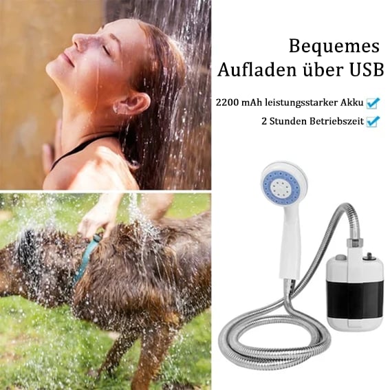 đżTragbare Campingdusche Mit Einstellbarem Durchfluss âšFĂŒr Einfaches Und Bequemes Reinigen Im Freien!