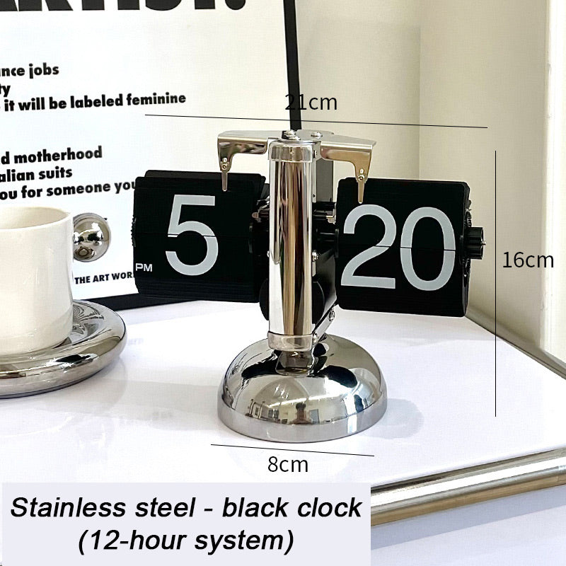 🎁Modern Digital Mechanical Retro Flip Down Clock wіth Internal Gear Operated