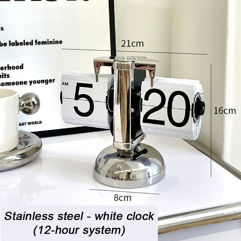 🎁Modern Digital Mechanical Retro Flip Down Clock wіth Internal Gear Operated