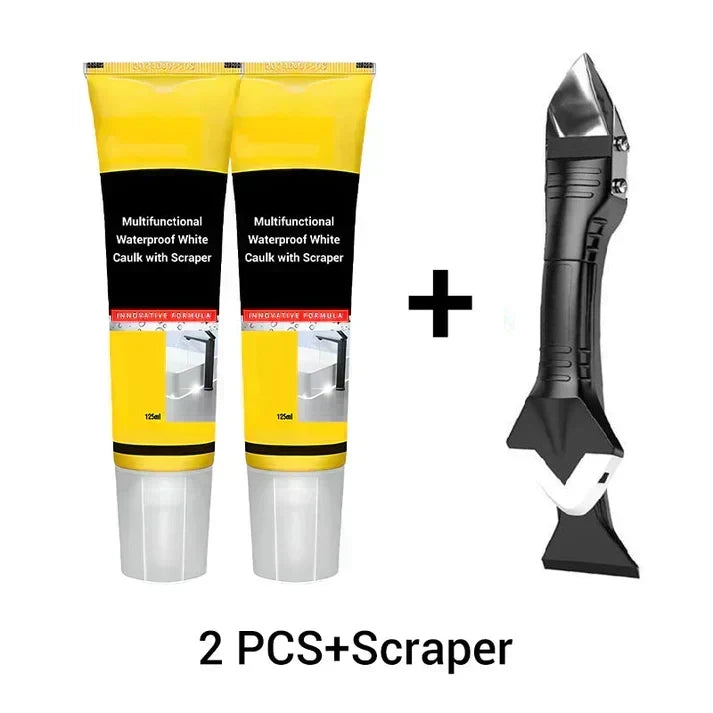 ⏰ 50% RABATT – ENDAST NU! Vit silikonfog & fogfyllnad med skrapa – vattentät, snabbhärdande & mögelresistent – perfekt för badrum, kök och alla fogar ✨