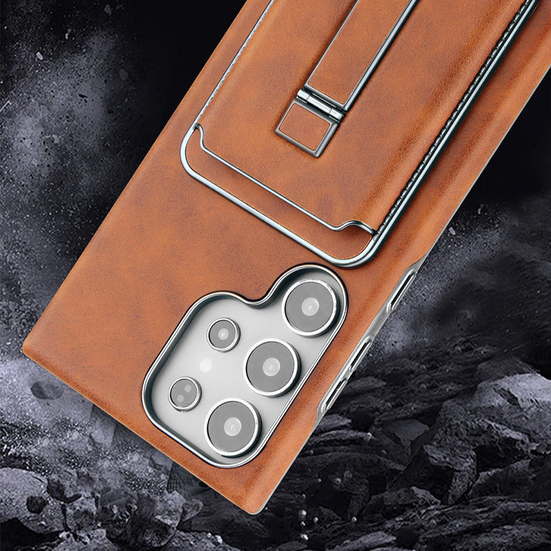 Schutzhülle aus Leder mit magnetischem Kartenhalter für Samsung S23-S25-Serie