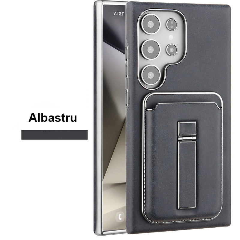 Schutzhülle aus Leder mit magnetischem Kartenhalter für Samsung S23-S25-Serie