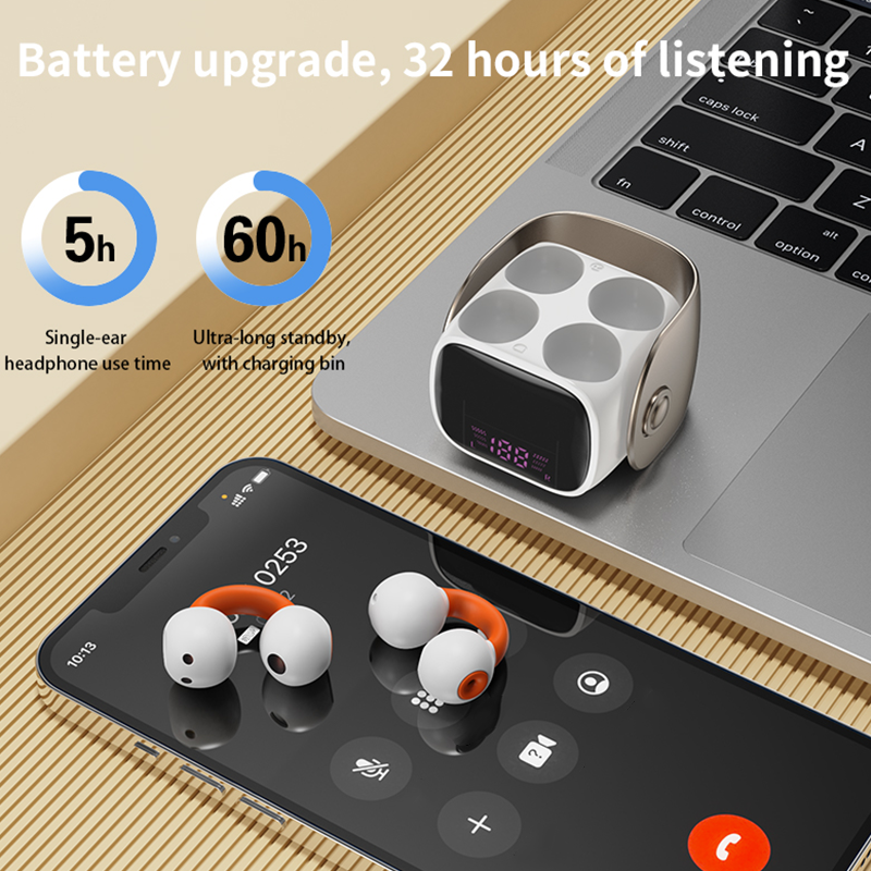 🥰Bluetooth-Headset mit Ohrclip und Digitalanzeige🎧