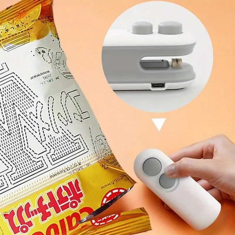 2-IN-1 Mini tragbare wiederaufladbare Beutelverschließ- und Schneidemaschine