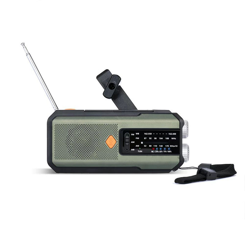 đ» 50 % RABATT NU! Solcells- och vevdriven nödvĂ€derradio â FM/AM/NOAA-radio med LED-ficklampa och mobilladdare, portabel nödradio för camping, stormar och friluftsliv