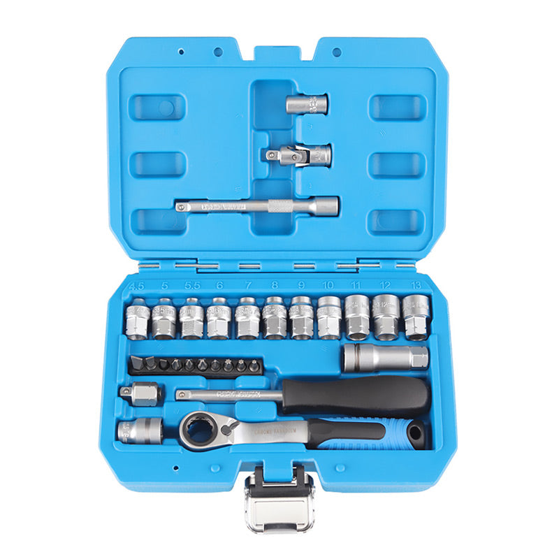 📢📢50 % RABATT !!⏰29-delars skiftnyckelsats – krom-vanadin-stål, 11 hylsor och 10 bits. Perfekt för bilreparationer och hemmafix 🛠️✨