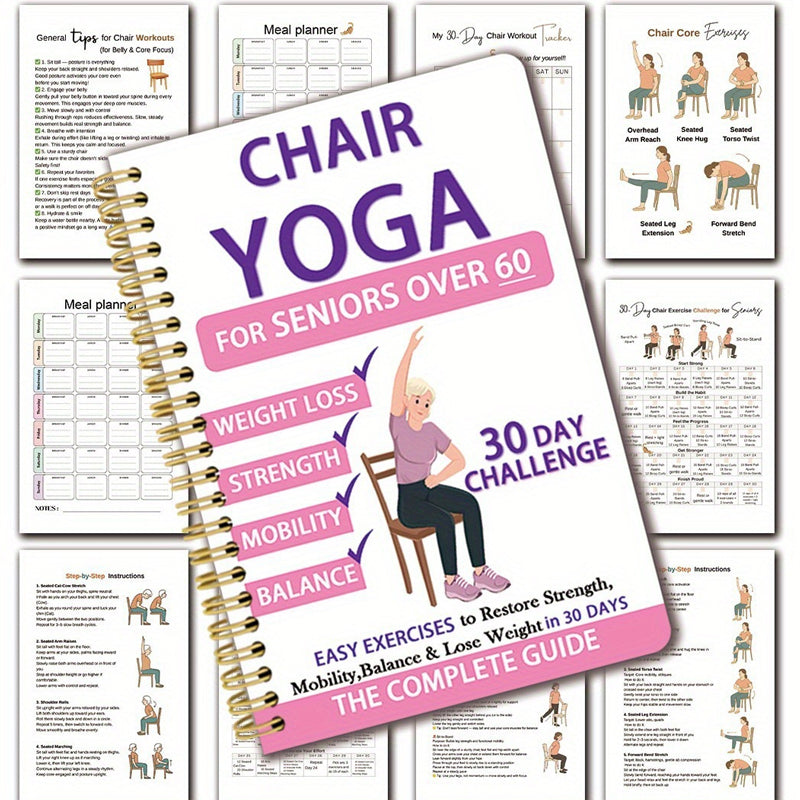 đ§ââïž 50% RABATT NU! đ Chair Yoga Spiral Notebook for Weight Loss â 30-dagarsplan, ledvĂ€nlig & steg-för-steg-vĂ€gledning â perfekt för seniorer, nybörjare och alla med begrĂ€nsad rörlighet đȘâš