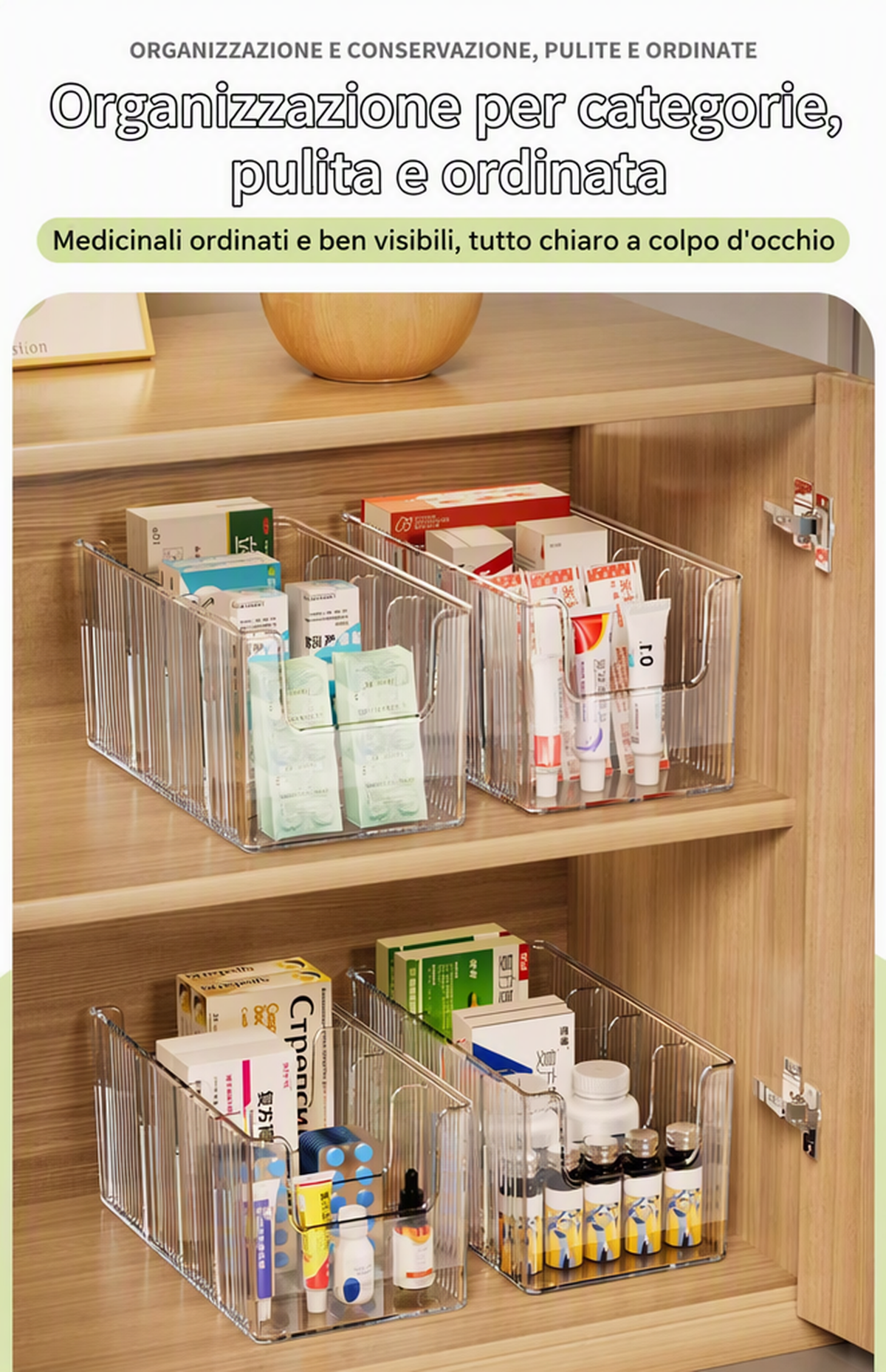 🔥Utdragbar transparent medicinförvaring — Teleskopisk, perfekt för att organisera ditt medicinkåp 💊🗄️