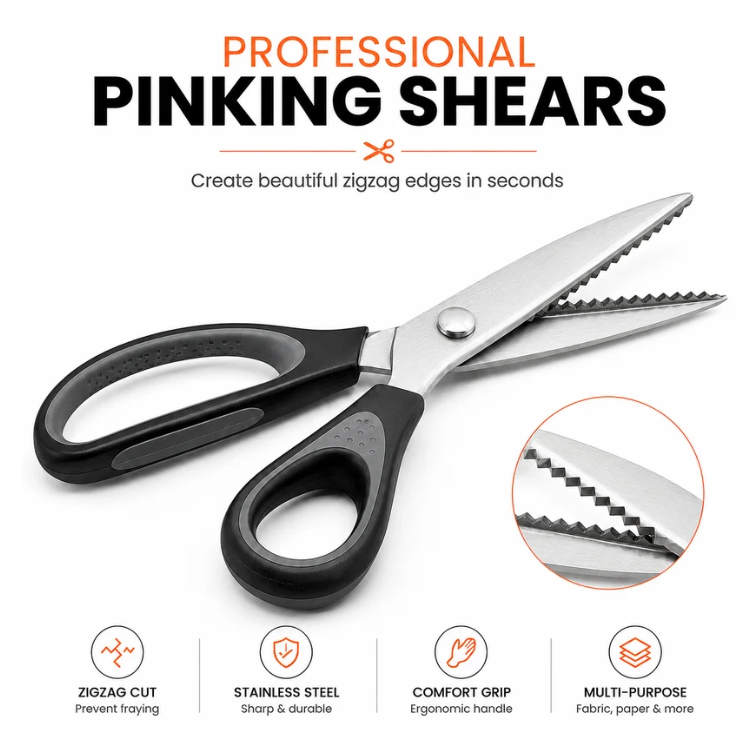 ✂️ 50% RABATT NU! Serrated Sewing Scissors – vassa tandade blad, ergonomisk design & mångsidig användning – perfekt för tyg, läder, papper och hantverk 🧵✨
