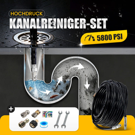 ⏳Begrenzte Zeit 50% Rabatt🚿 Reinigungsset für Abwasserkanäle 5800 PSI – Rotierende Düse und verstärkter Schlauch zum Entstopfen von Rohren 🛠️✨ – Kostenloser Versand