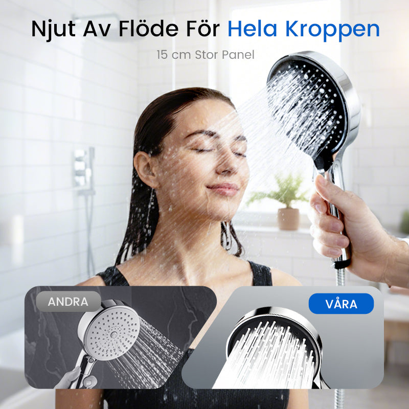 🚿 Få 50 % rabatt nu! ✨ Högtrycksregnduschmunstycke 💦📦
