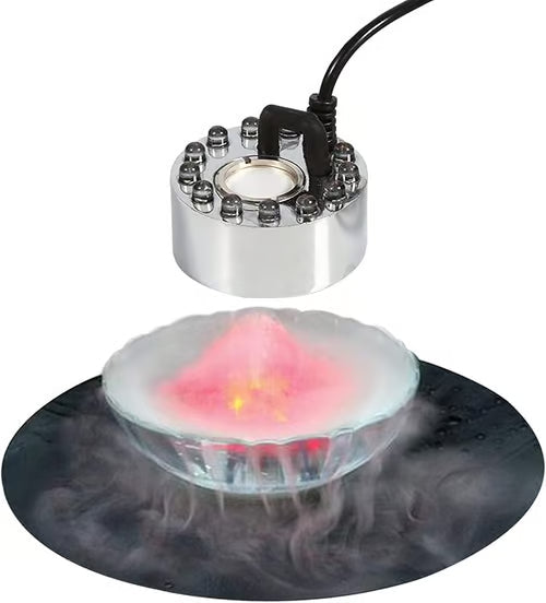 💨 50% RABATT NU! ⚡ 12-LED ultraljudsdimsgörare – Skapar sval dimma och färgglatt ljus – Perfekt för luftfuktare, fontäner eller Halloween-dekoration – körs tyst i vatten 💧✨