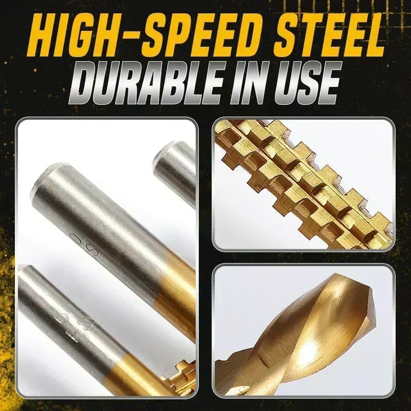 🛒50% RABATT NU! ⚙️Spiralborrsats i titanbelagt snabbstål – Passar för flera material ✨