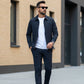 Lässiges, einfarbiges Zweiteiler-Set für Herren – Jacke und Hose