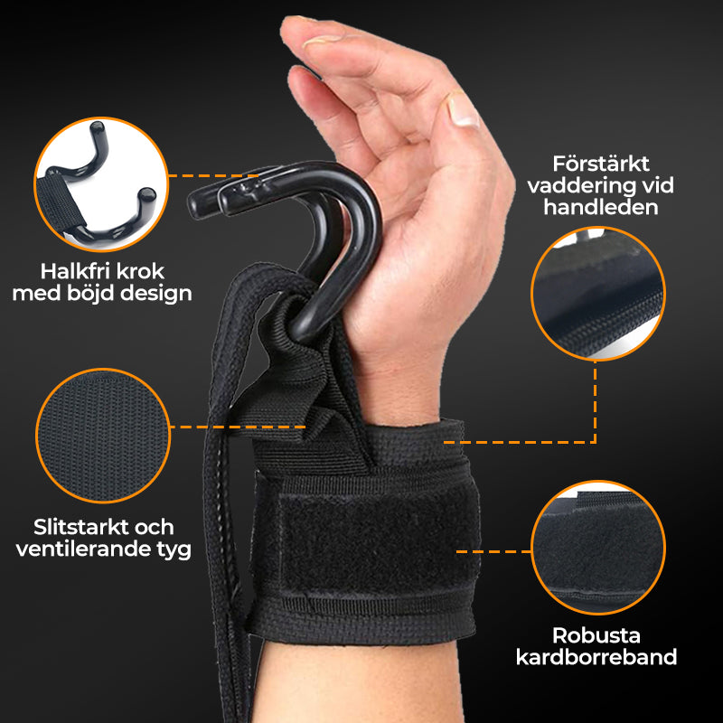 🔥50% RABATT NU! 💪 Tunga lyftremmar med handledskrok för styrketräning – Ökar greppet, minskar belastning på handleder, perfekt för marklyft, bänkpress och kraftträning på gymmet