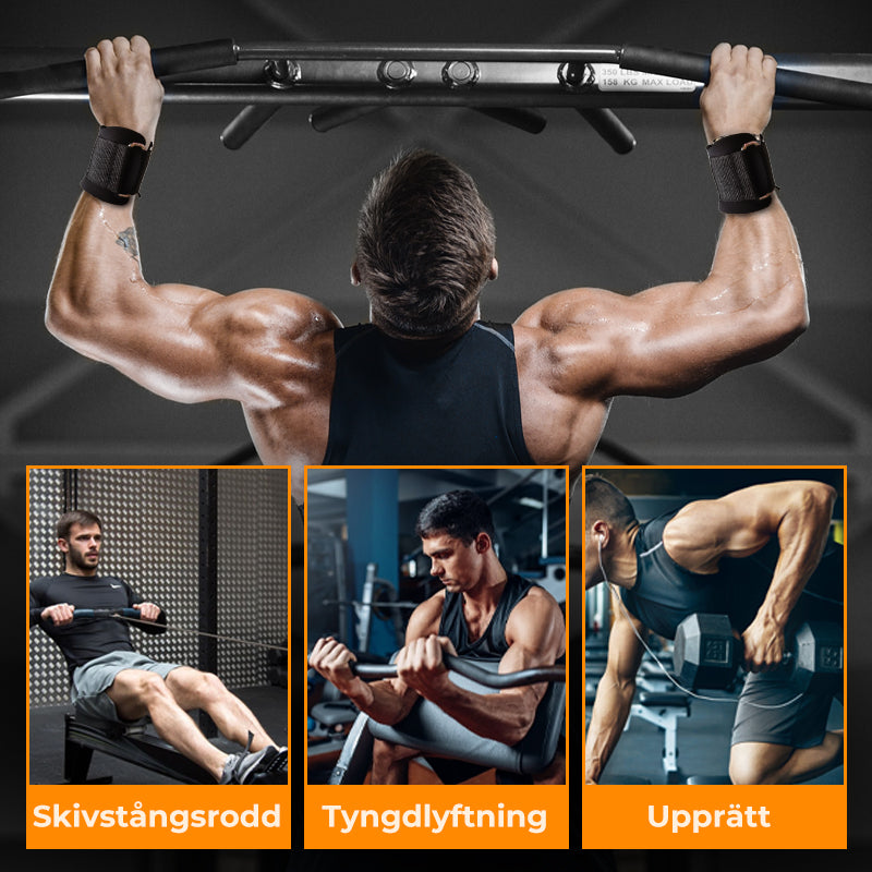 🔥50% RABATT NU! 💪 Tunga lyftremmar med handledskrok för styrketräning – Ökar greppet, minskar belastning på handleder, perfekt för marklyft, bänkpress och kraftträning på gymmet