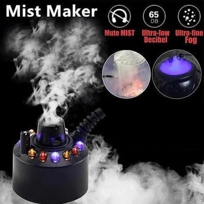 💨 50% RABATT NU! ⚡ 12-LED ultraljudsdimsgörare – Skapar sval dimma och färgglatt ljus – Perfekt för luftfuktare, fontäner eller Halloween-dekoration – körs tyst i vatten 💧✨