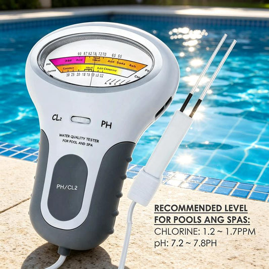 🔬💧 בודק pH וכלור לבריכות שחייה – 50% הנחה! מדידה מדויקת של רמות ה-pH והכלור בבריכת השחייה שלך – פשוט, מהיר ואמין. 🔥🏊