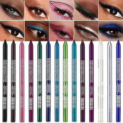 ✨ 14-delars set med vattenfast gel-eyeliner Med metallisk och pärlemorskimrande finish Långvarig, smetfri formula✨