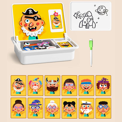 Magnetische Puzzlebox für Kinder mit Spiel- und Malbrett