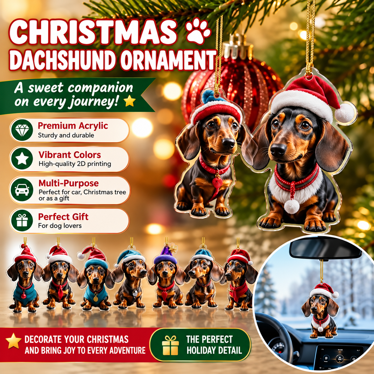 ⏳🔥 TIDSBEGRÄNSAT ERBJUDANDE: 50 % RABATT! ⏰🎄 Julgransprydnader med valpmotiv 🐕🎁