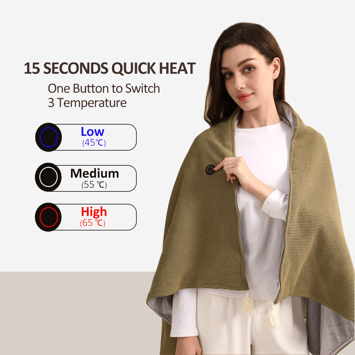 ❄️🔥 Bärbar elektrisk värmefilt och värmesjal – mjuk, värmande & perfekt för kalla vinterdagar 🧣✨