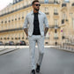 Lässiges, einfarbiges Zweiteiler-Set für Herren – Jacke und Hose