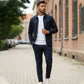 Lässiges, einfarbiges Zweiteiler-Set für Herren – Jacke und Hose