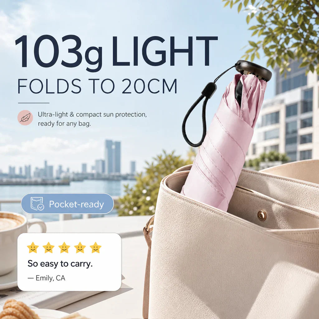 ✨ Säg adjö till skrymmande paraplyer – ultralätt sol- och regnskydd för dig som är på språng! ✨