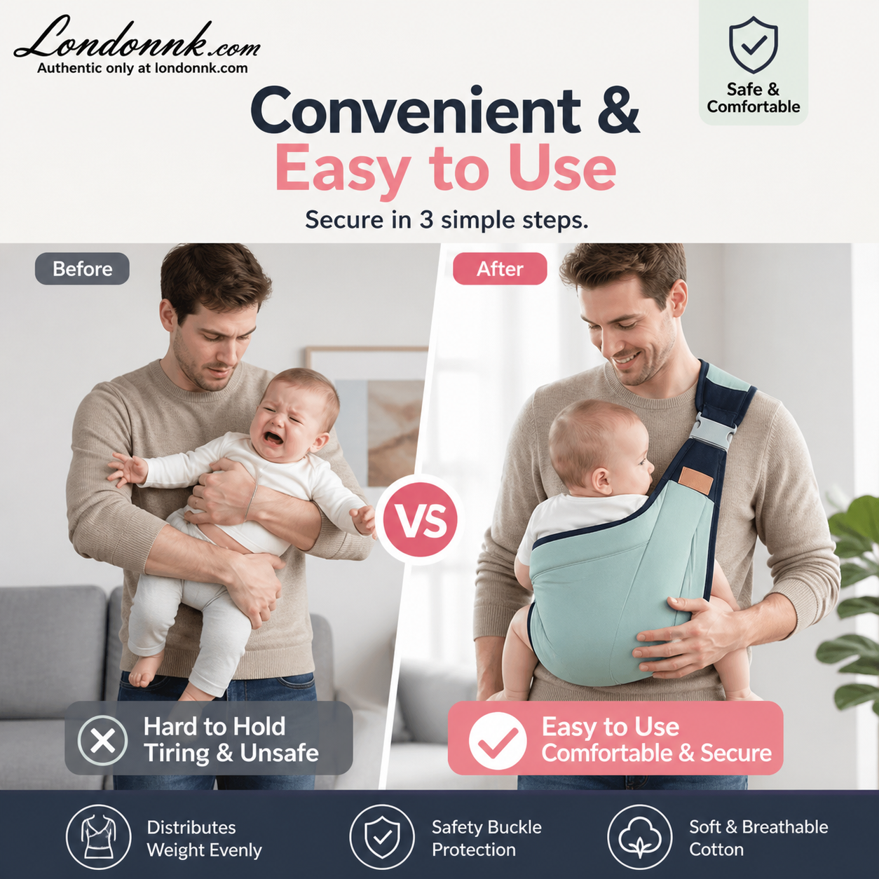 👶 50 % RABATT NU! 🧺 4-i-1 bärsele med ventilerande mesh – 0–36 månader, fram & rygg – nära barnet, händerna fria 💕