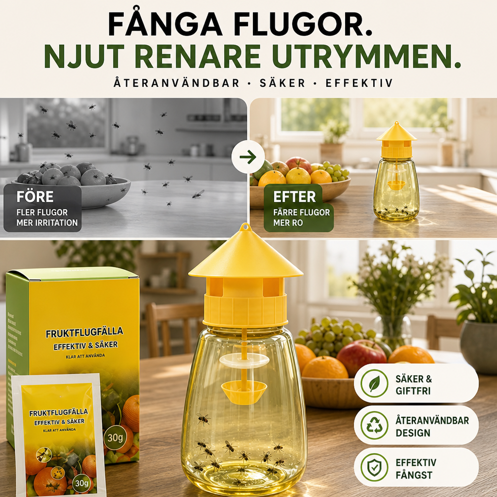 🛒 50% RABATT NU!  Hängande flugfälla – Lockar och fångar flugor, perfekt för kök, trädgård, camping och utomhusfester 🏡✨