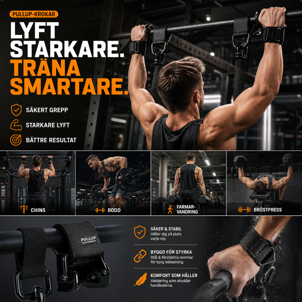 🔥50% RABATT NU! 💪 Tunga lyftremmar med handledskrok för styrketräning – Ökar greppet, minskar belastning på handleder, perfekt för marklyft, bänkpress och kraftträning på gymmet