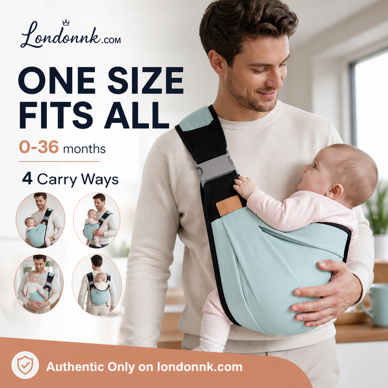 👶 50 % RABATT NU! 🧺 4-i-1 bärsele med ventilerande mesh – 0–36 månader, fram & rygg – nära barnet, händerna fria 💕