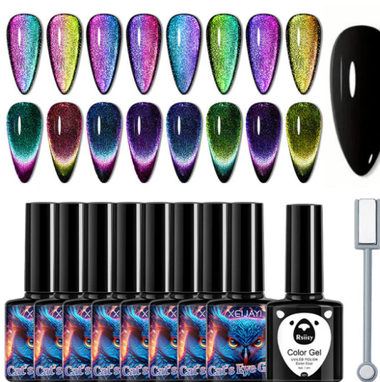 🎁Weihnachtsgeschenkidee 49 % RABATT💖Glitzer-Regenbogen-Katzenaugen-Gel-Nagellackh