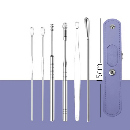 📢50% zeitlich begrenzter Rabatt📢Tragbares Edelstahl-Ohrlöpfel 6-Stück-Set - Spiral-Ohrwerkzeug✨