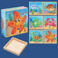 9-teiliges 3D-Würfelpuzzle-Set aus Holz mit sechsseitigen Bildern