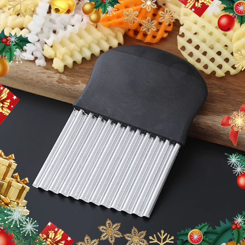 🔪 50% RABATT NU! Potatiskniv i korrugerat rostfritt stål – vågformad bladdesign, ergonomiskt handtag & mångsidig användning – perfekt för grönsaker, frukt och matlagning 🥔✨