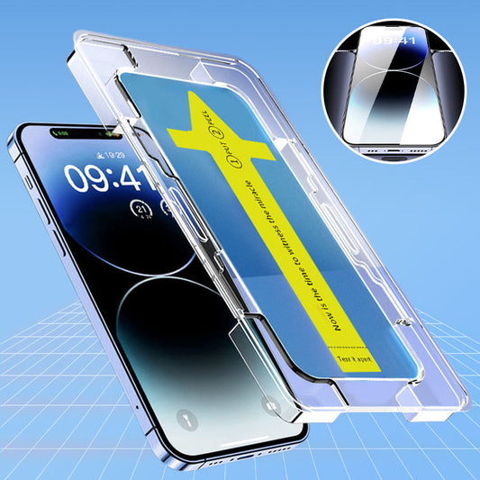 Hochwertige Displayschutzfolie aus gehärtetem Glas & Installationskit für iPhone 16-11 Serie