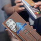 Schutzhülle aus Leder mit magnetischem Kartenhalter für Samsung S23-S25-Serie