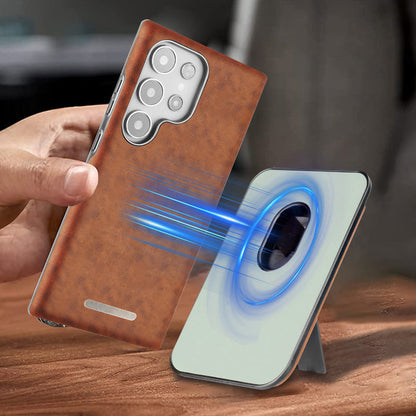 Schutzhülle aus Leder mit magnetischem Kartenhalter für Samsung S23-S25-Serie