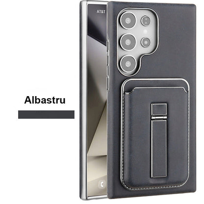 Schutzhülle aus Leder mit magnetischem Kartenhalter für Samsung S23-S25-Serie