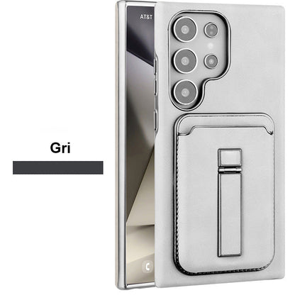 Schutzhülle aus Leder mit magnetischem Kartenhalter für Samsung S23-S25-Serie