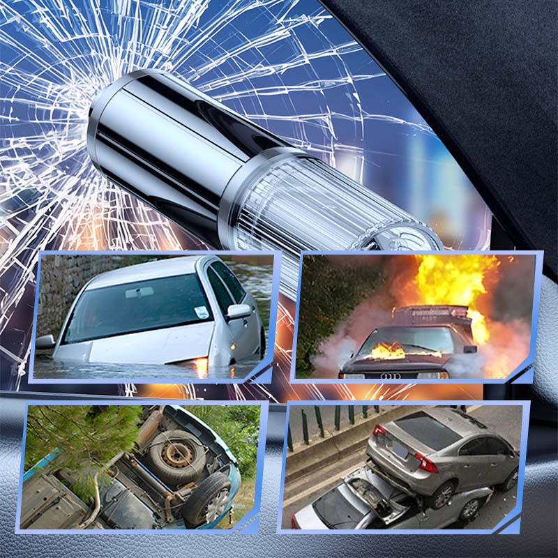 🚙50 % RABATT NU! Nödverktyg för att krossa bilrutor och skära av säkerhetsbälten – bärbart 2-i-1-verktyg för utrymning ur fordon, säkerhetshammare för räddningsinsats vid olycka