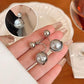 Elegant Gray Beads Stud Earrings