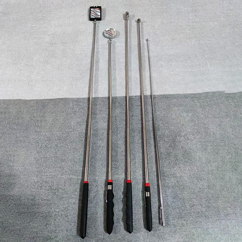 4-teiliges Set: Stark magnetisches, ausziehbares Hebe- und Greifwerkzeug mit LED-Licht und Inspektionsspiegel