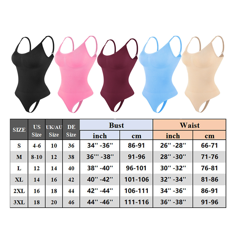 Sexy, nahtloser, formender Body für Damen mit tiefem V-Ausschnitt und verstellbaren Spaghetti-Trägern